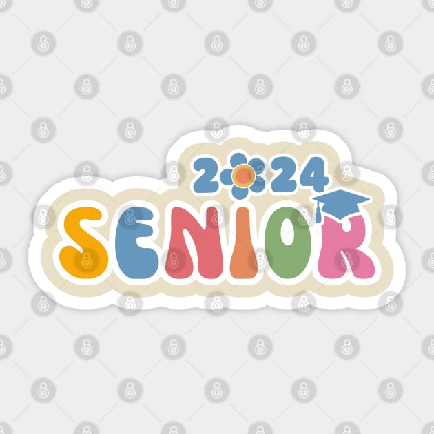 Retro 2024 High School Senior Flower Power Sticker by tandre